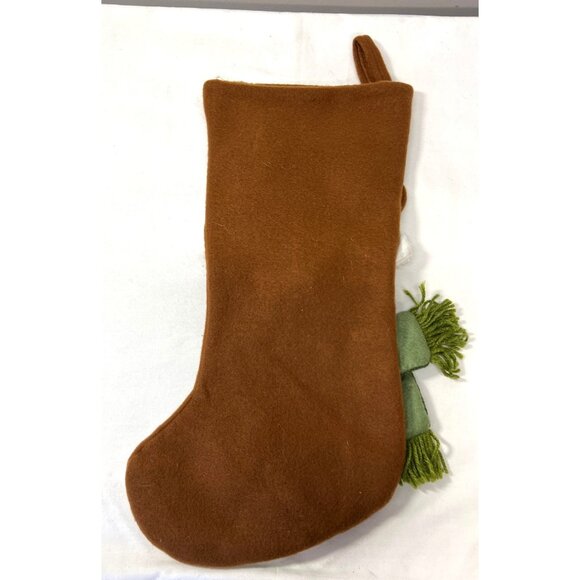 Christmas Reindeer Stocking With Green Plaid Cuff & Noel Star 3D Reindeer Face W - Picture 5 of 5